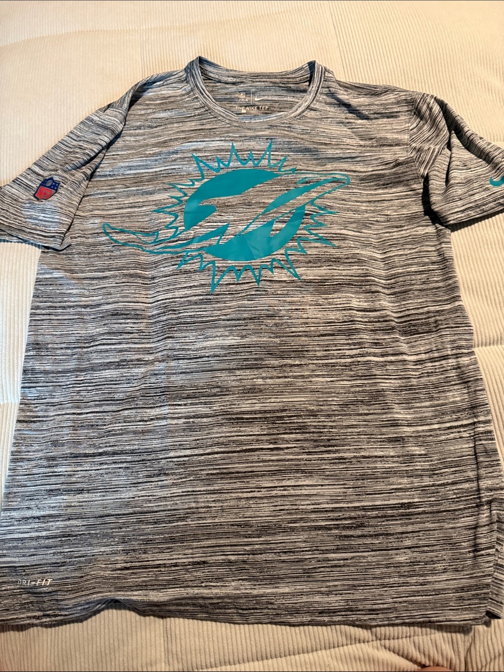 Miami Dolphins Nike Gray Heather Athletic Tee- Dri-fit